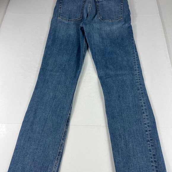 GRLFRND Jeans Women's Measured 25x23 Reed Slim Leg Crop Blue Frayed Denim Tag 25 - Picture 10 of 16